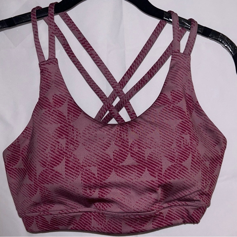 Asics Sports Bra Strappy Criss Cross Back Padded Cup Supportive Wireless M